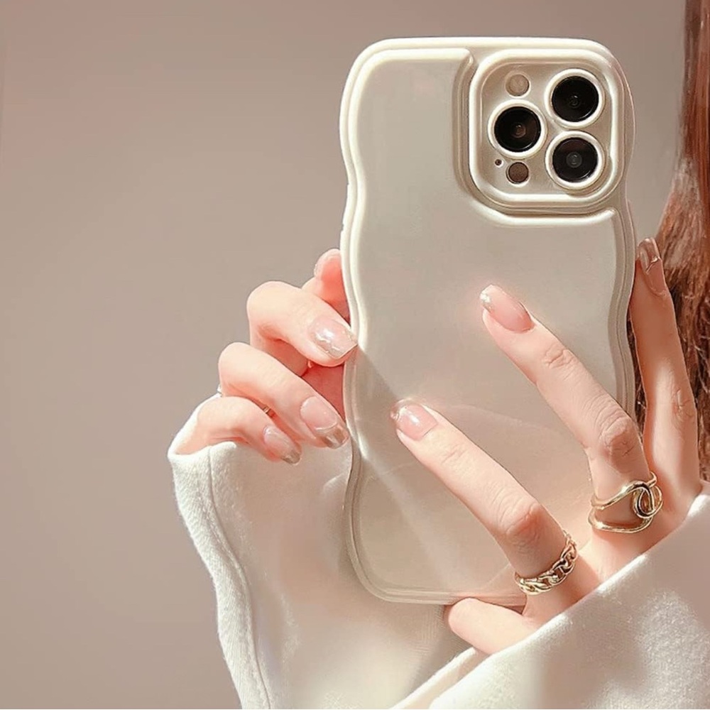 iPhone 13 Cream Silicone iPhone Case with Triple Camera Cutout
